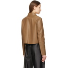 Loewe Brown Leather Button Jacket