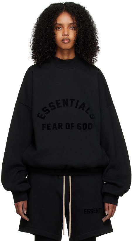 Photo: Essentials Black Bonded Sweatshirt