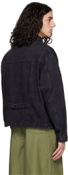 NEEDLES Black Embroidered Denim Jacket