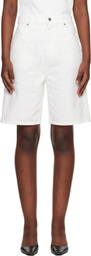 Loulou de Saison White Isu Lds Denim Shorts