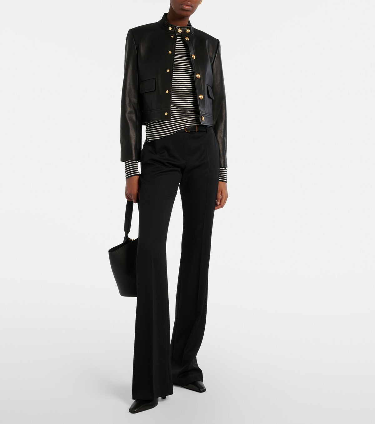 Nili Lotan Hadley cropped leather jacket
