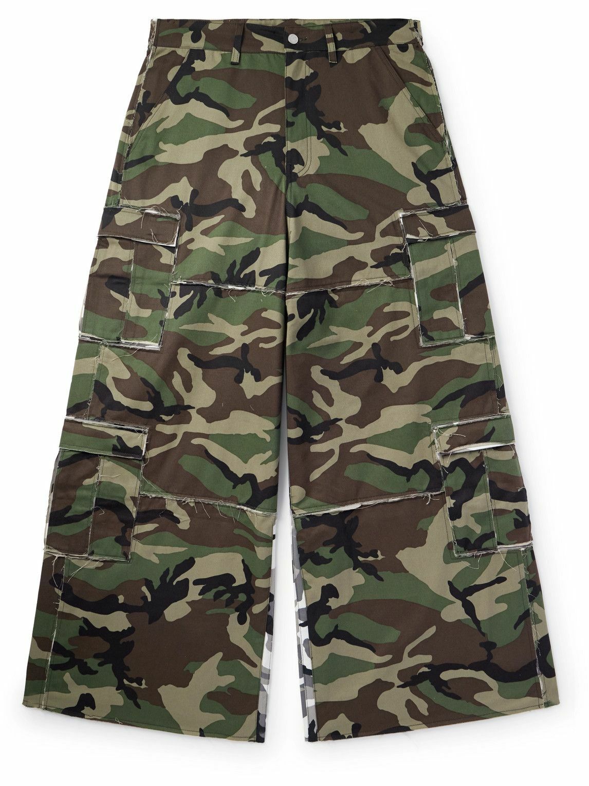 VETEMENTS - Wide-Leg Patchwork Camouflage-Print Cotton-Canvas