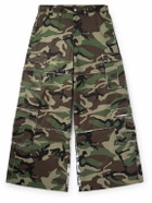 VETEMENTS - Wide-Leg Patchwork Camouflage-Print Cotton-Canvas Cargo Trousers - Green