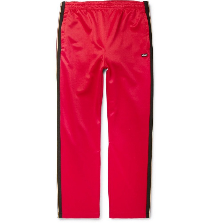 Photo: Stüssy - Striped Satin-Jersey Sweatpants - Red