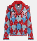 Alanui - Bandana Argyle wool-blend cardigan