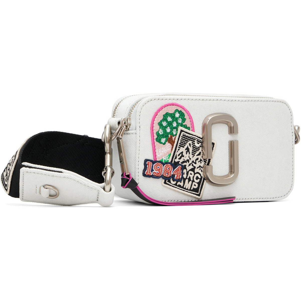 Marc Jacobs Off-White 'The Camp Patchwork Denim Snapshot' Bag