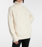 Saint Laurent Cable-knit alpaca-blend turtleneck sweater