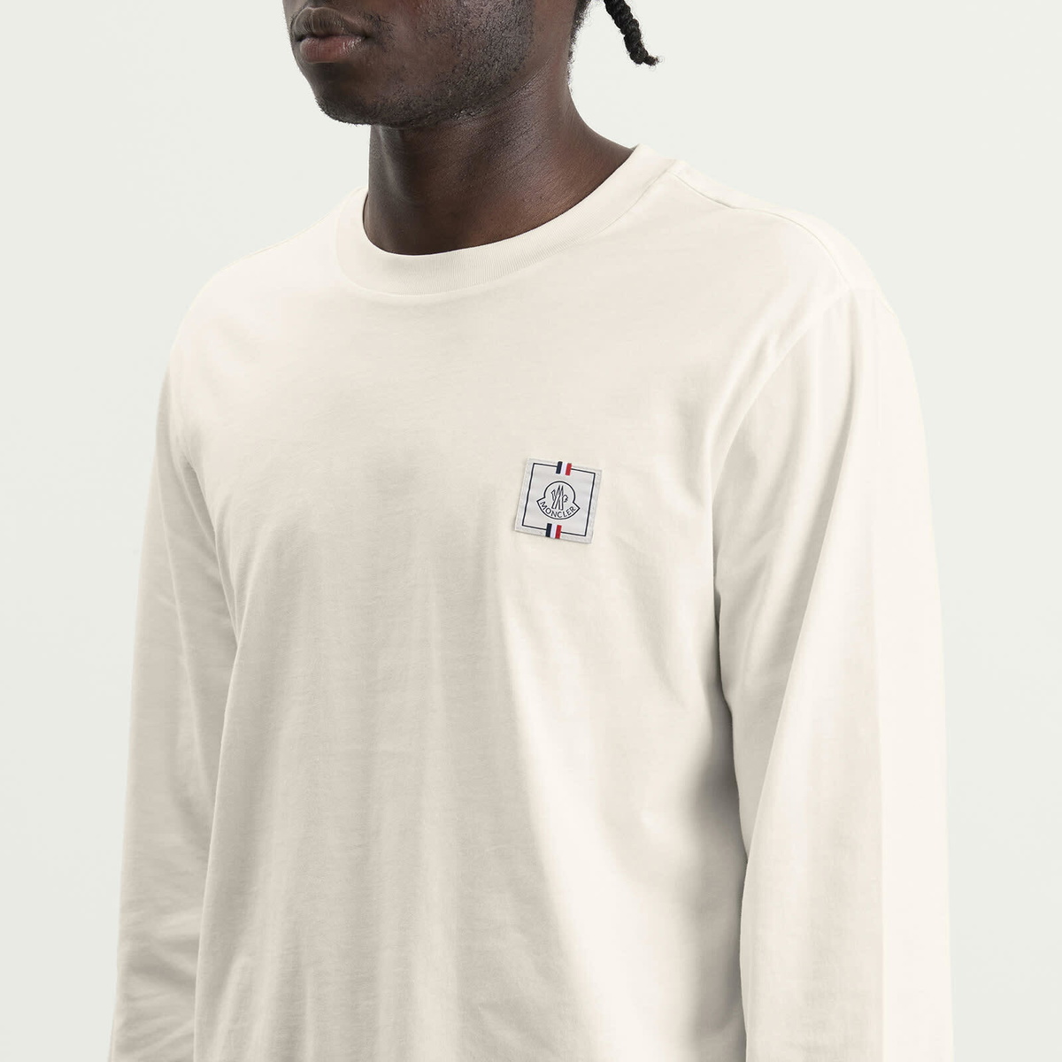 Moncler Men's Long Sleeve Cotton T-Shirt in White