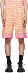 Versace Pink & Yellow Allover Shorts