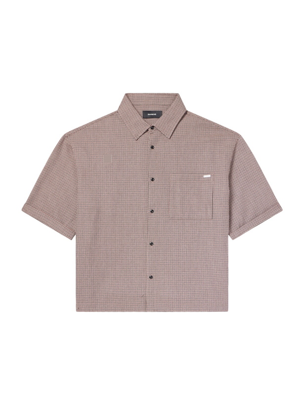 Photo: NAHMIAS - Houndstooth Wool-Blend Twill Shirt - Brown