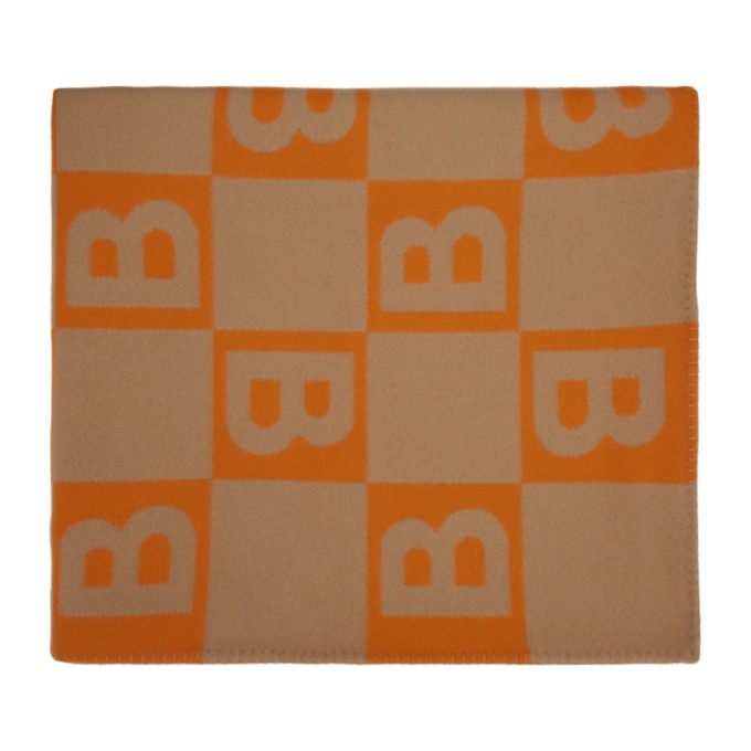 Photo: Burberry Orange Logo Blanket Scarf