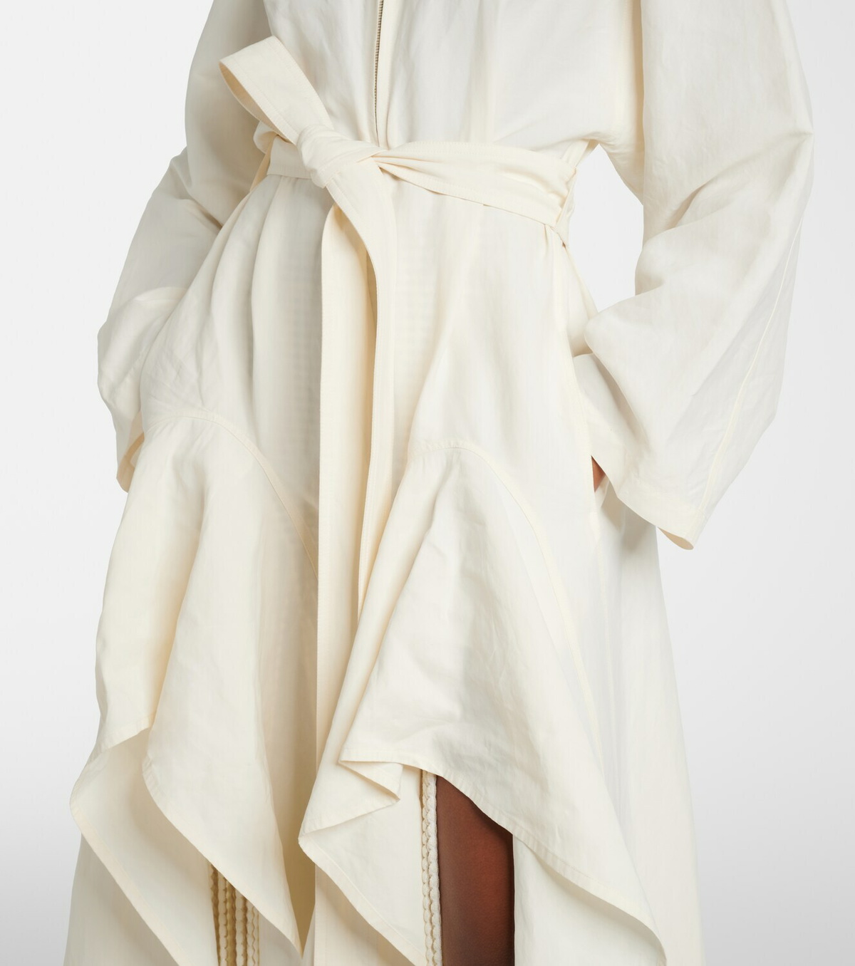Alaïa Belted ruffled poplin jumpsuit