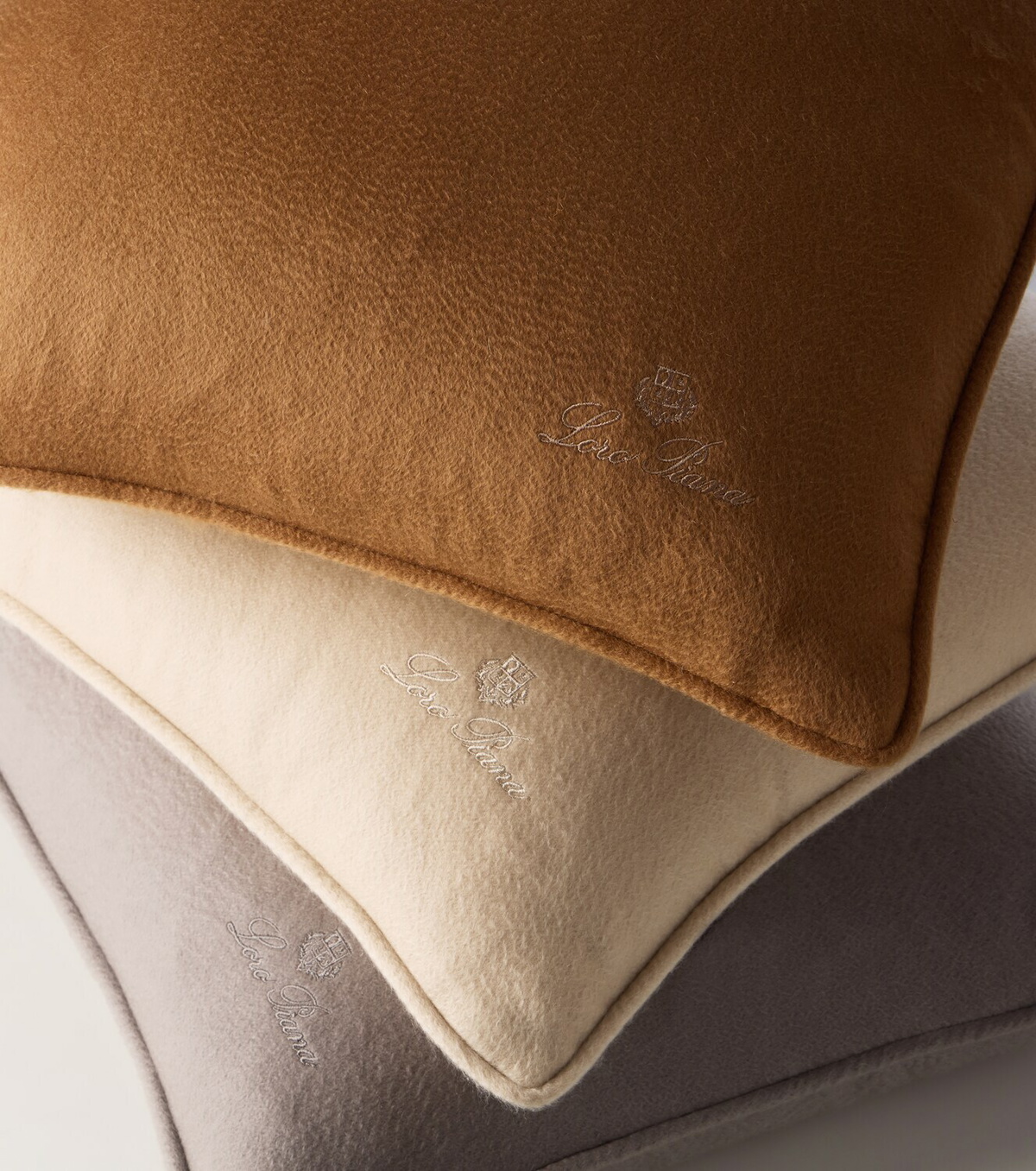 Loro Piana Unito logo cashmere cushion