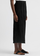 Eileen Fisher Plissé Silk Midi Skirt Black