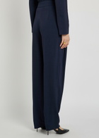 Emporio Armani Tapered-leg Crepe Trousers Navy