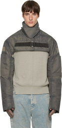 Rick Owens Gray Tower Cropped Mac Bomber Jacket