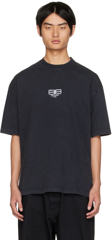 Photo: Balenciaga Black BB Paris Icon T-Shirt