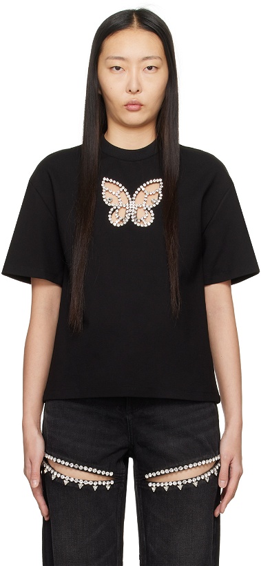 Photo: AREA SSENSE Exclusive Black Crystal Butterfly T-Shirt