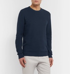 Theory - Riland Cotton-Blend Piqué Sweater - Blue