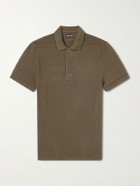 TOM FORD - Slim-Fit Lyocell-Piqué Polo Shirt - Green