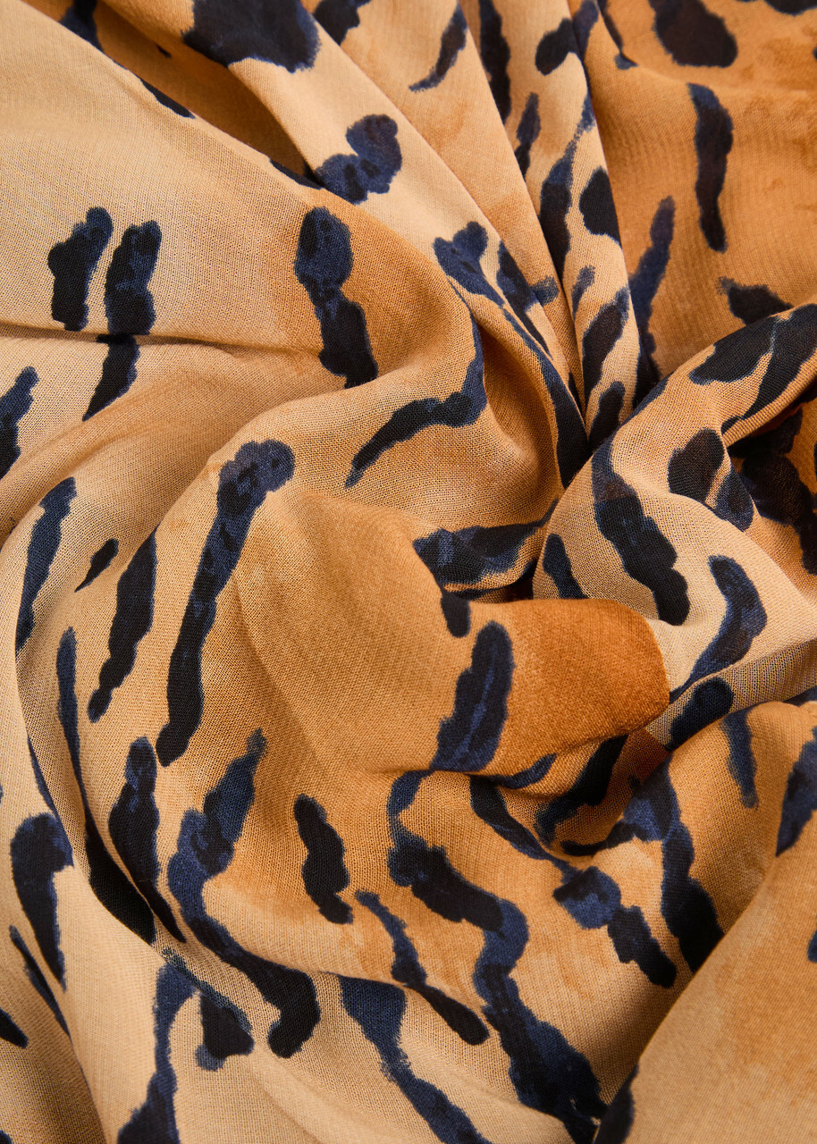 Never Fully Dressed Dorris Tiger-print Chiffon Maxi Skirt Brown