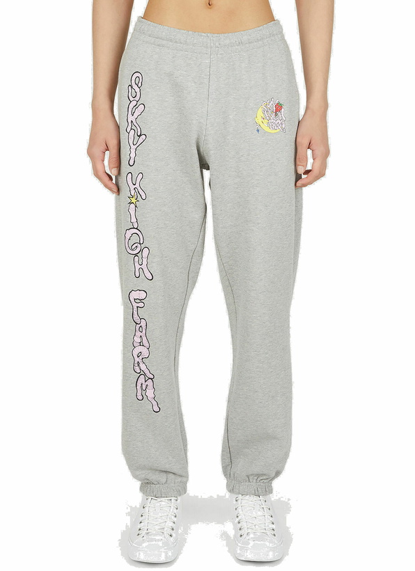 Photo: Graphic Print Track Pants in Grey