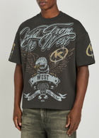 Kidwest Eagle Atelier Printed Cotton T-shirt Black