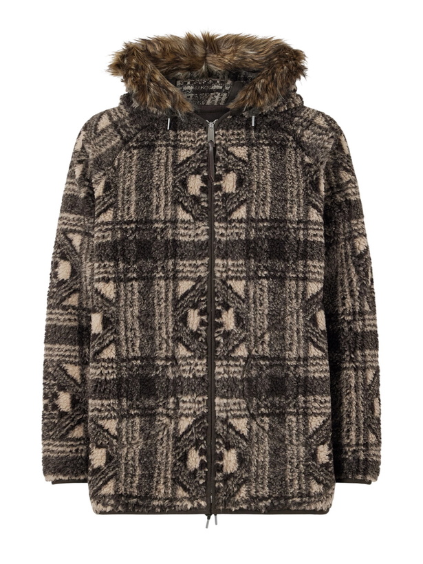 Photo: RRL - Hooded Plush-Trimmed Fleece Jacket - Brown