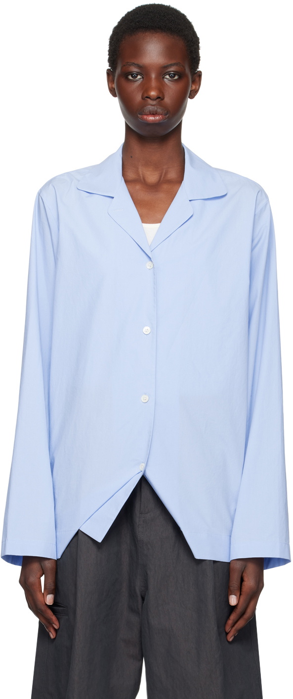 LE17SEPTEMBRE Blue Open Spread Collar Shirt