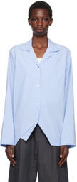 LE17SEPTEMBRE Blue Open Spread Collar Shirt