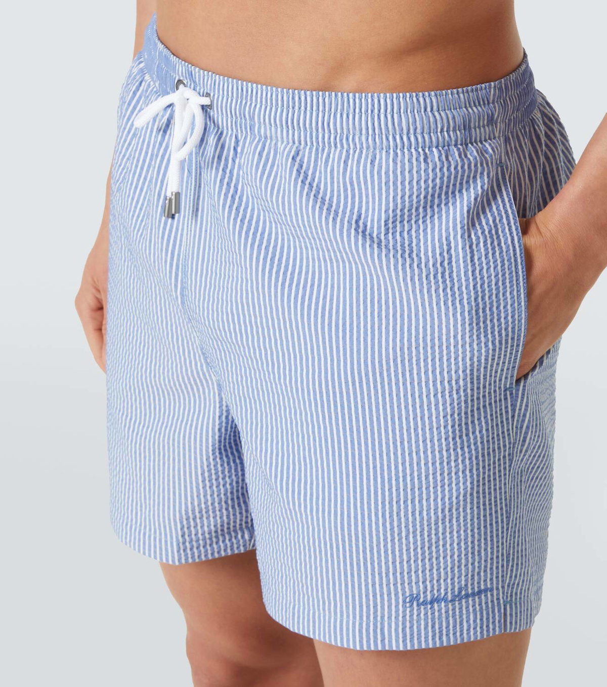 Ralph Lauren Purple Label Amalfi logo striped swim trunks