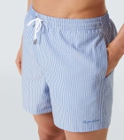 Ralph Lauren Purple Label Amalfi logo striped swim trunks
