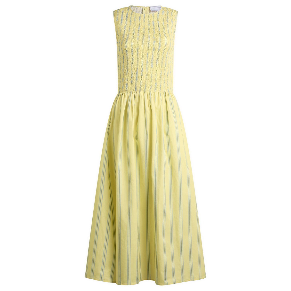 House Of Sunny Women's Striped Ruched Mesh Dress in Butter