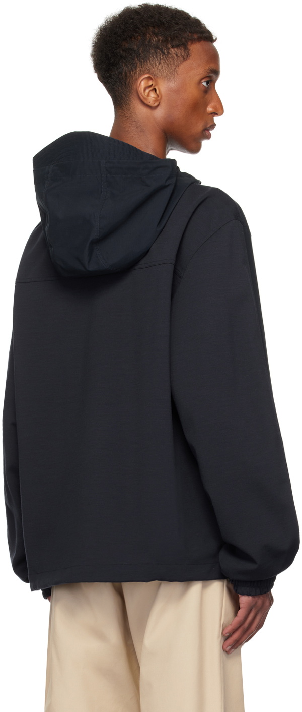 Thom Browne Navy Half Zip Combo Hoodie Thom Browne