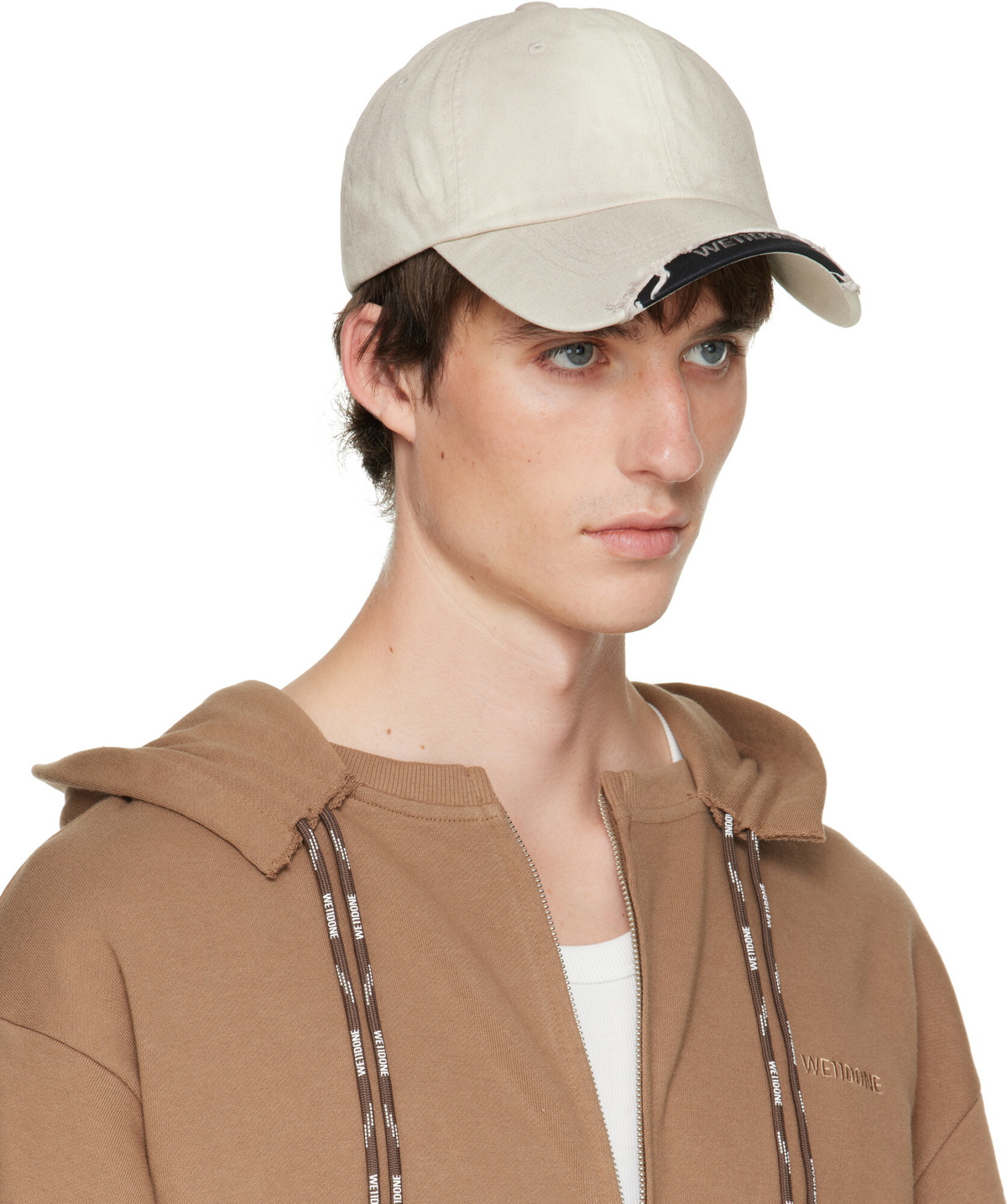 We11done Off-White Distressed Cap