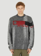 Sprayed Logo Jacquard Sweater in Grey