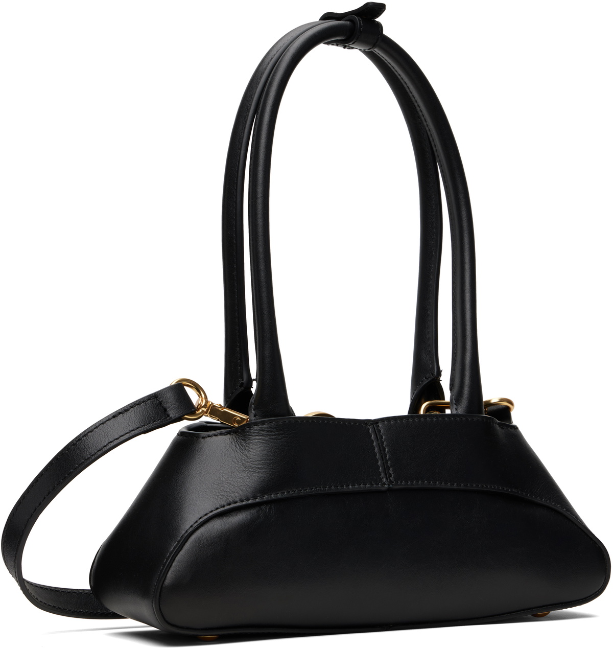 Marine Serre Black Leather Aurora Mini Bag
