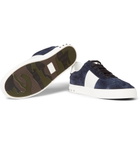 Valentino - Valentino Garavani Flycrew Leather-Panelled Suede Sneakers - Men - Blue