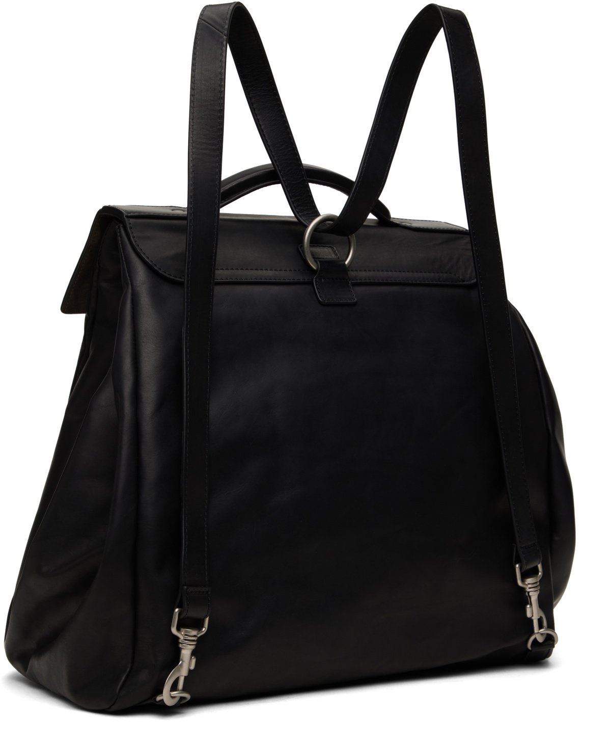 Dries Van Noten Black Leather Backpack Dries Van Noten