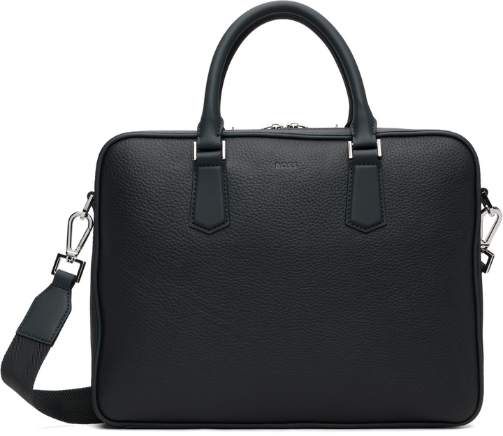 Photo: BOSS Navy Italian-Leather Document Briefcase