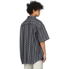 Acne Studios Indigo and Blue Print Short Sleeve Shirt