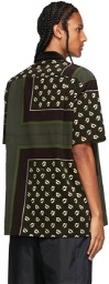 Sacai Brown & Khaki Floral Print Short Sleeve Shirt