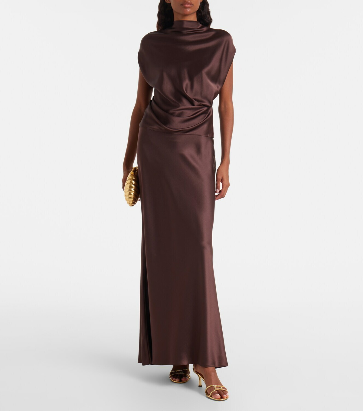 The Sei Draped silk satin top