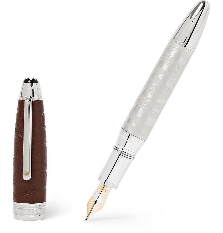 Photo: Montblanc - Meisterstück Le Petit Prince Platinum-Plated and Leather Fountain Pen - Silver