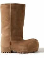 Balenciaga - Alaska Faux Shearling-Lined Suede Boots - Brown