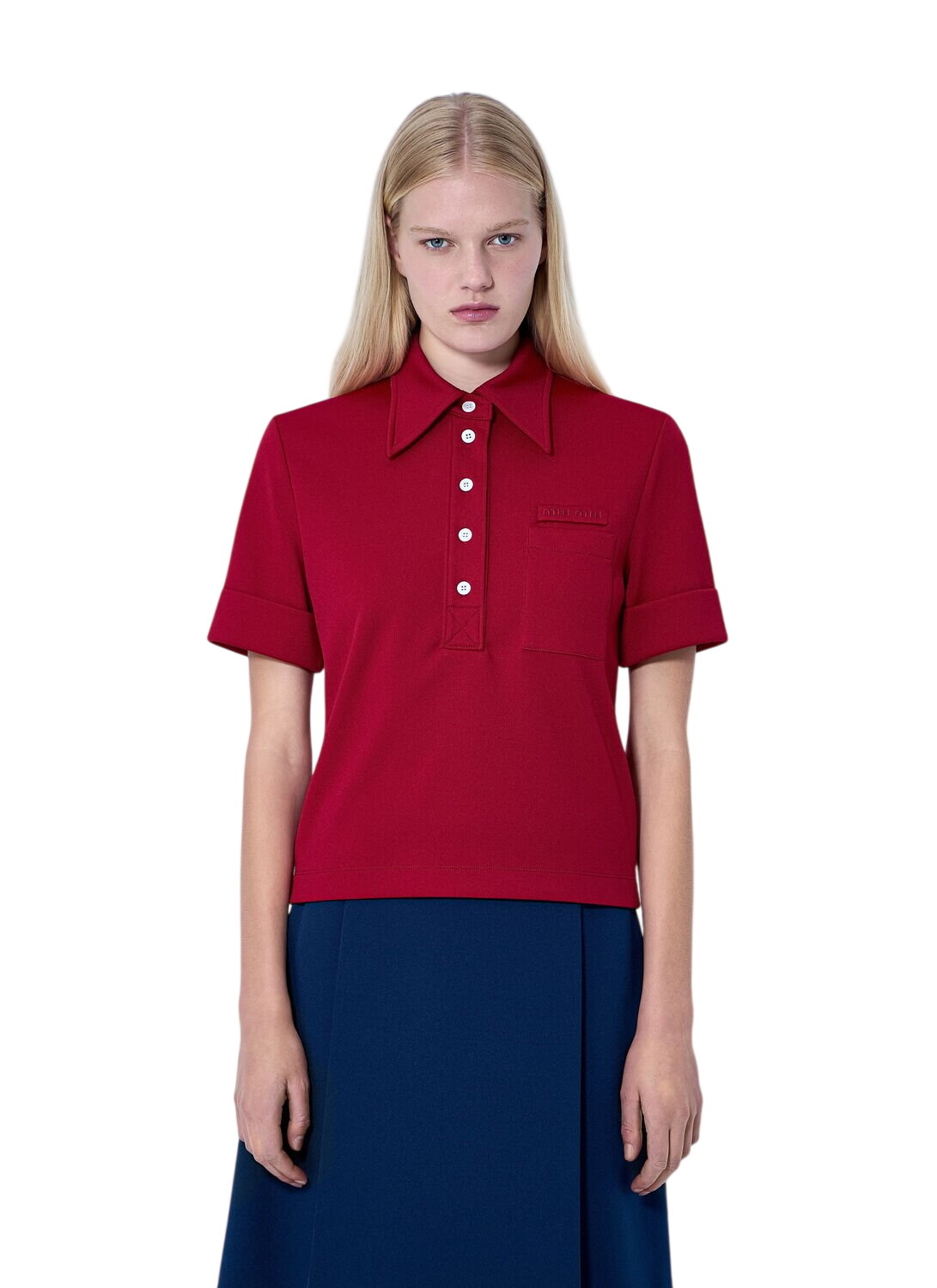 Miu Miu Striped cotton half-zip polo shirt Miu Miu