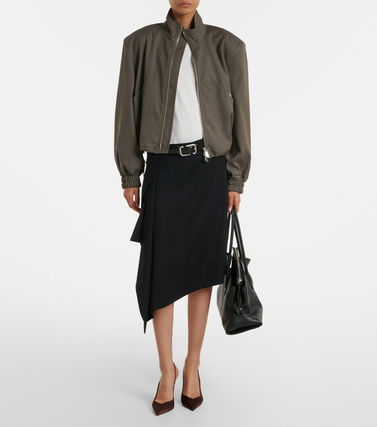 The Attico Virgin wool-blend bomber jacket