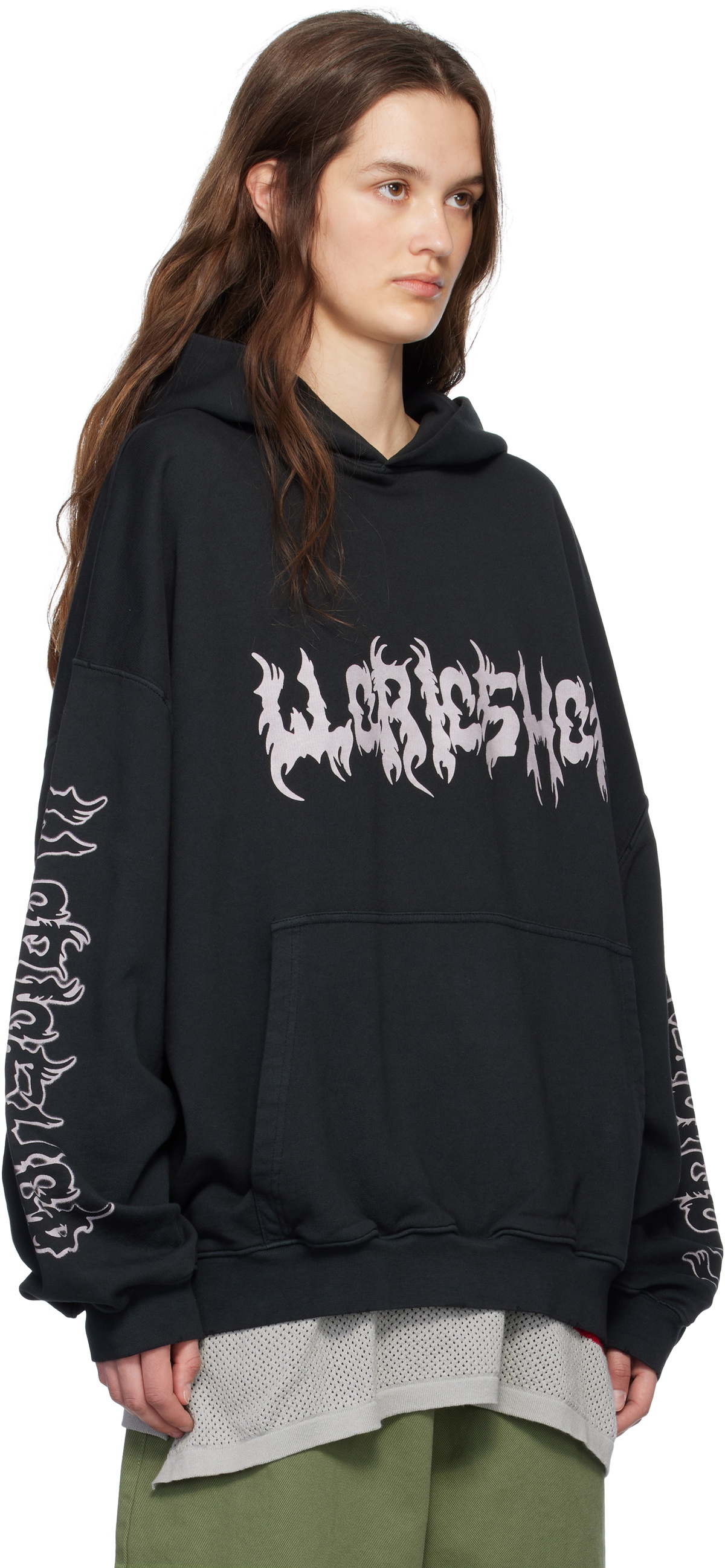 032c Black Faithless Oversized Hoodie