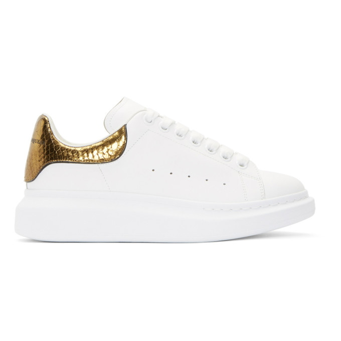 Photo: Alexander McQueen White and Bronze Oversized Sneakers