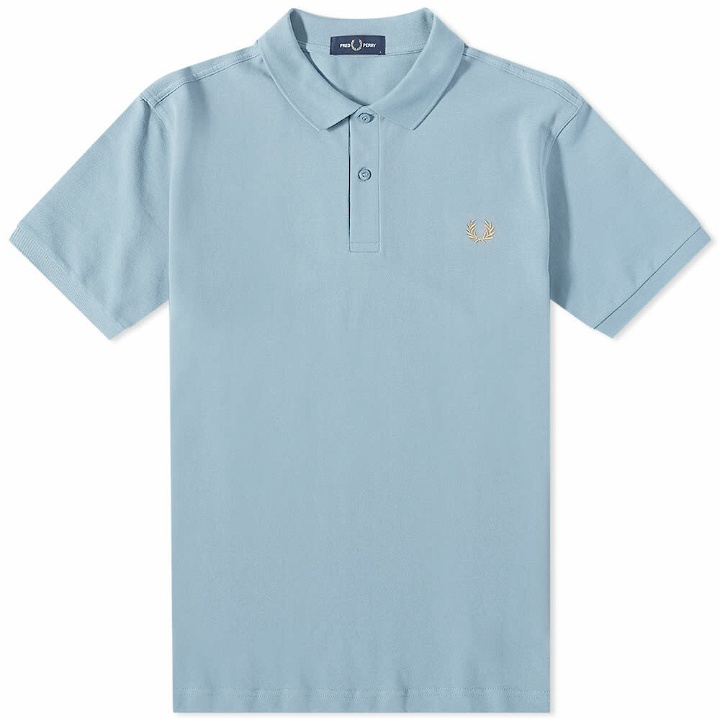 Photo: Fred Perry Men's Slim Fit Plain Polo Shirt in Ash/Blue